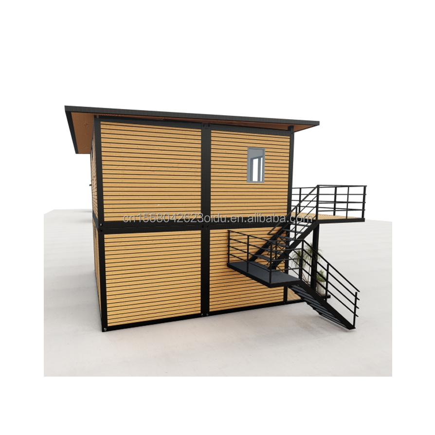 Galvanized Steel Bending 180g Modern Wooden Houses 4 Bedroom Bilayer Prefab Steel Expandable Container House Design for Mall