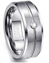 Modern Style 6MM/8MM Zirconium Stone and Polished Tungsten Steel Carbide Wedding