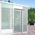 Public Outdoor Furniture Environmentally Friendly Aluminum Closed Smoking Booth