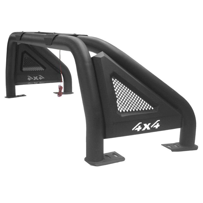 Powder Coating Toyota Hilux Roll Bar Matte Surface Steel With Brake LED Light