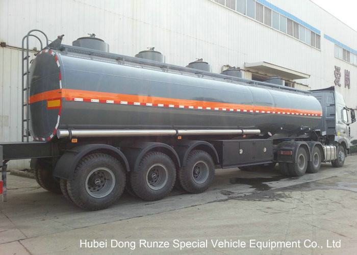 30-45CBM Chemical Tanker Truck 3 Axles For Hydrochloric Acid , Ferric Chloride Delivery