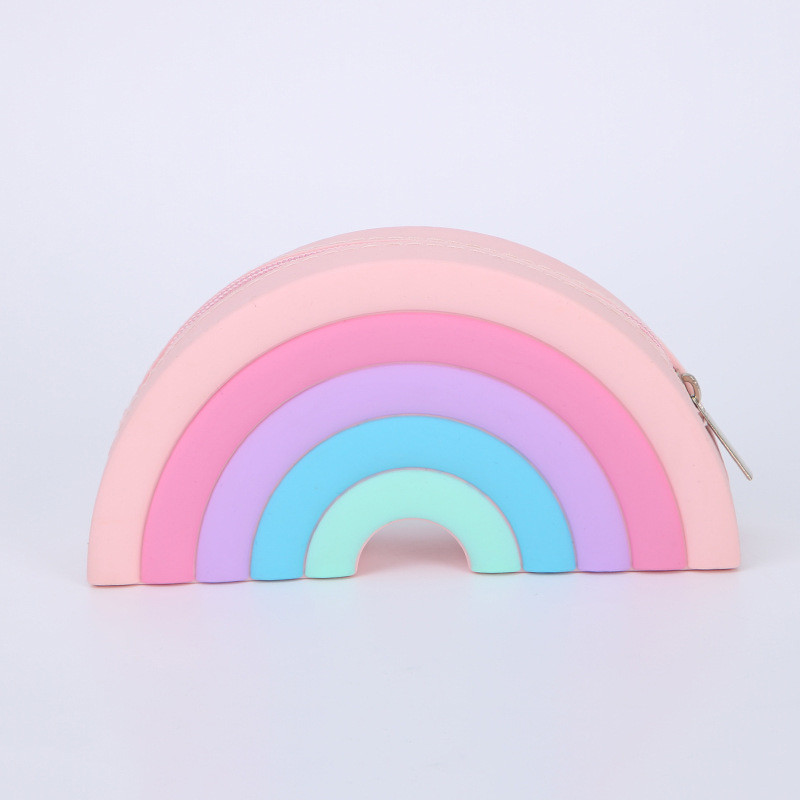 Rainbow Pop Shoulder Purse Fidget Toys Bag Sensory Silicone Rainbow Clouds Backpack For Girls Pencil Pen Case Kids Gifts