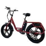 Rear Hub Motor Electric Cargo Bike 24 Inch Fat Tire Cargo Ebike 7 Speed 48V 500W