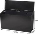 Professional Medium Capacity Heavy Duty Steel Black Wall Mount Mailbox 0.8mm