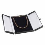 Black Faux Leather Jewelry Box Snap Tab Necklace Gift Box