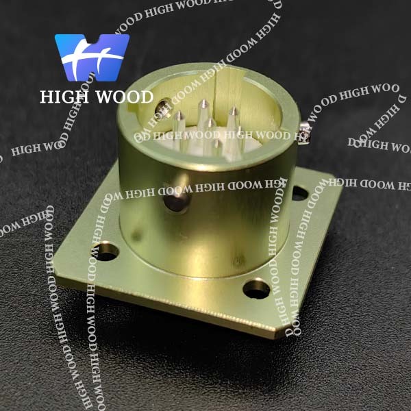OHS Series Ultra-Small Electrical Connector Aluminum Alloy Square Flange Receptacle With 7 Contacts Silvering