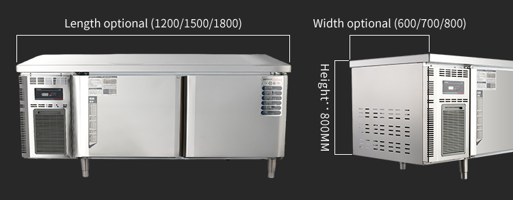 Customized Dimensions Four-Drawer Pizza Prep Table Refrigerator for Catering