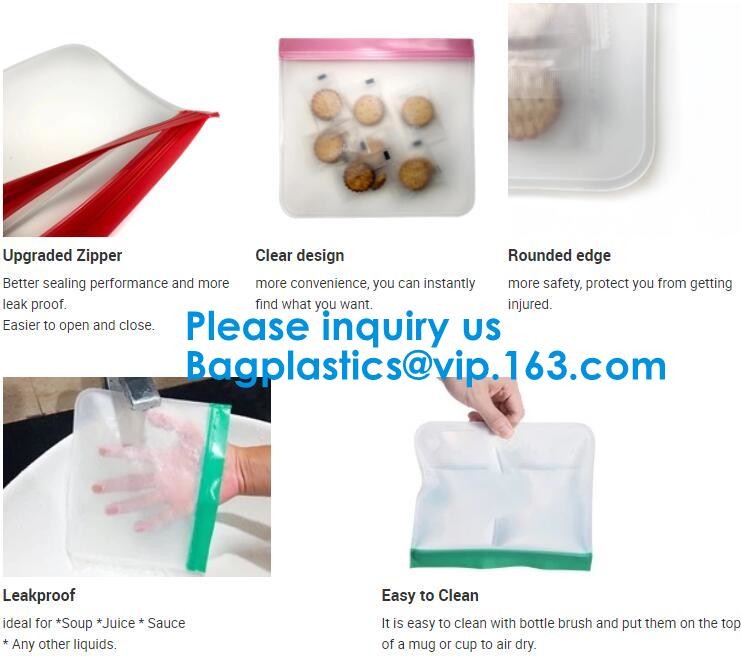 Large Capacity Leakproof Reusable Double Zip lockk Peva Sandwich Snack Bags,EASY SEAL SLIDER,Eco-friendly manufacturers