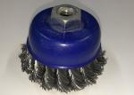 75MM OD Twist Knotted Wire Cup Brush Carbon Steel Wire Material With M10*1.5 Nut