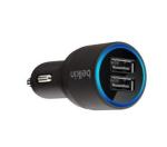 2port USB Car Charger mini Car Charger 2.1 A 10W Blu-ray USB Charger Black