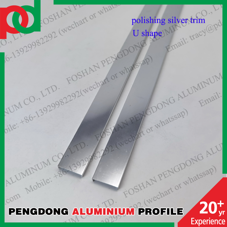 Aluminium Profiles Polishing Decorative Edging Tile Trim Popular Silver And Gold Color