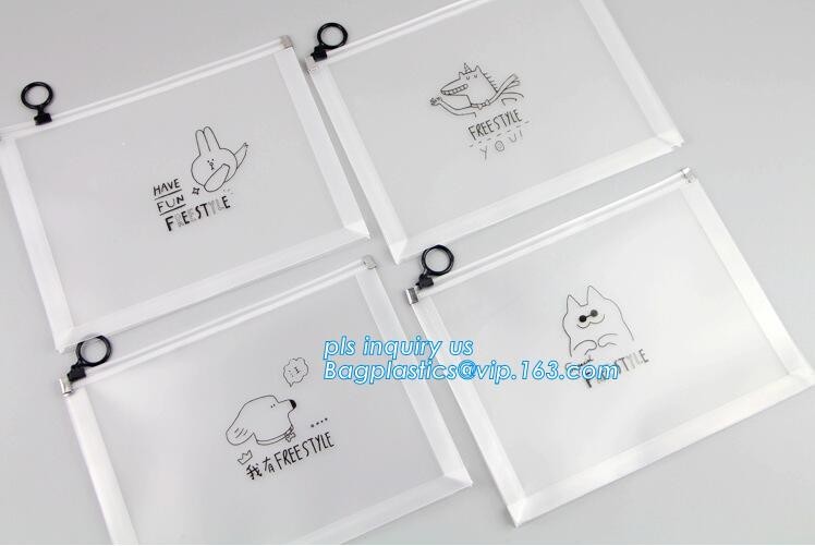 100% Biodegradable eco-friendly k slider plastic transparent clear EVA bag, stationery package slider bag with cus