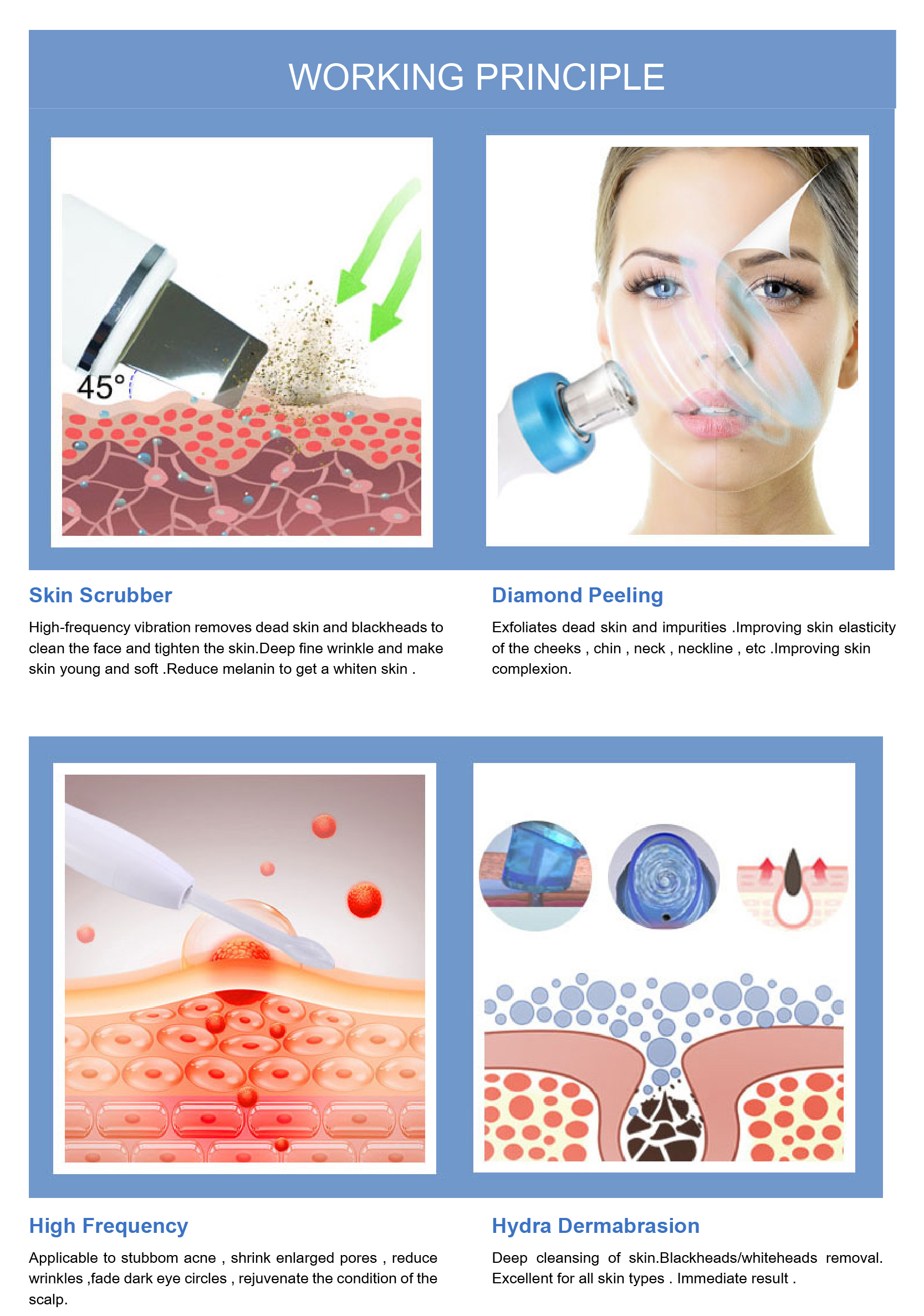 5Mhz RF Frequency Skin Lifting Oxygen Injection Hydra Microdermabrasion Beauty Machine