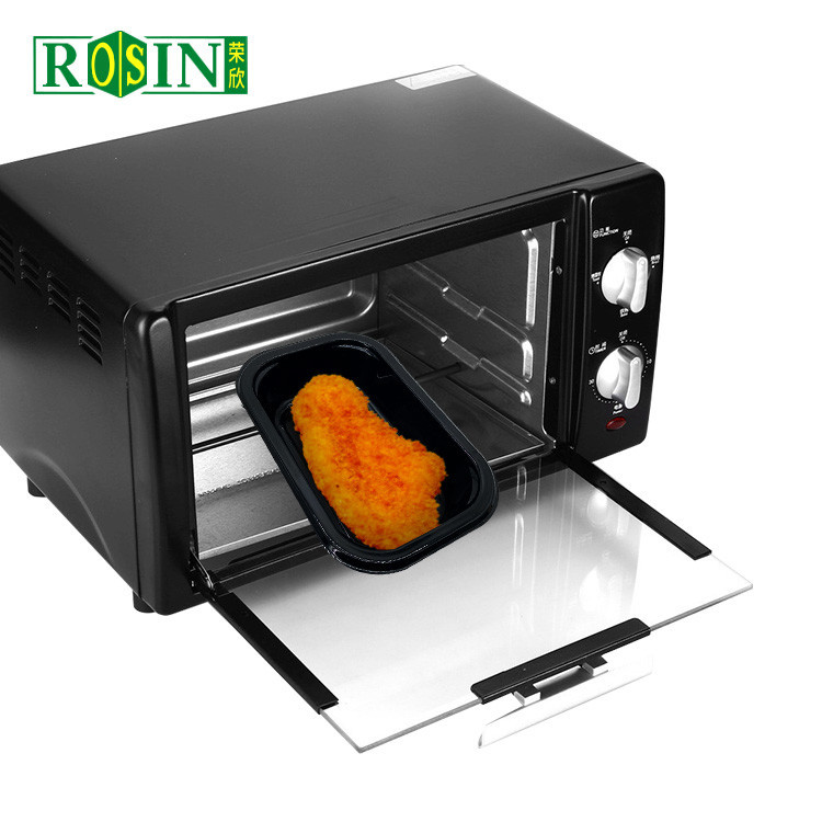 Customized Blister Frozen Food Tray Black Disposable Meat Trays Rectangular