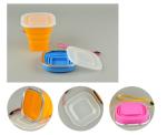 Stainless steel circle silicone folding expansion cup outdoor portable mouth 9*8