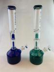 Double Percolator Scientific Glass Water Pipe 14 Inch Hookah Bong Bubbler 5mm