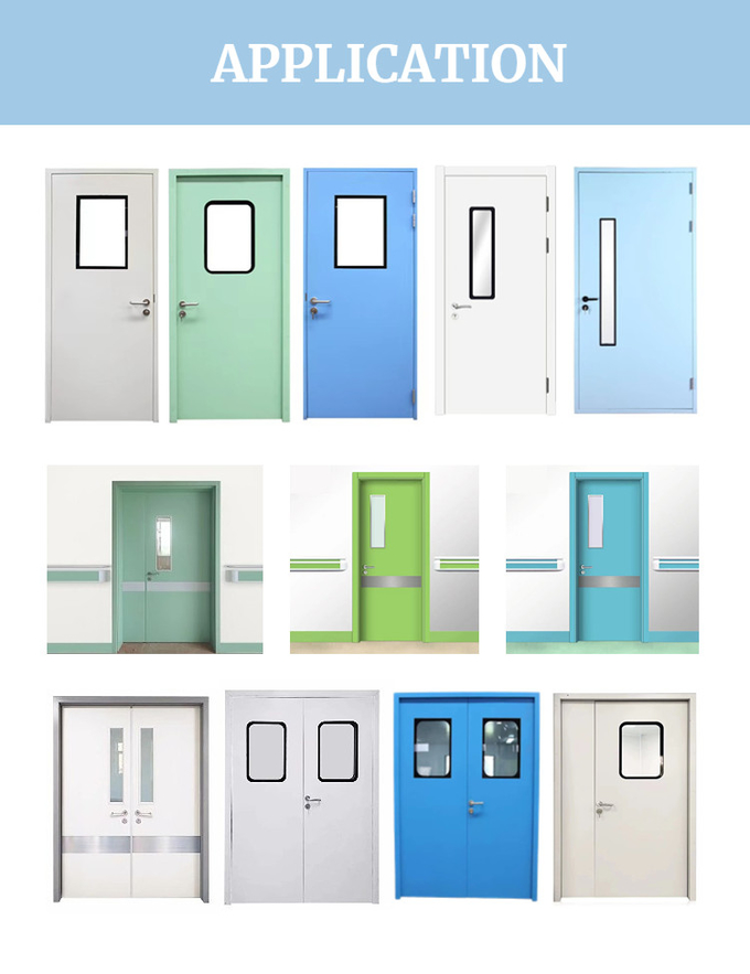 Automatic Sliding Hospital Patient Room Door with Antimicrobial Coating