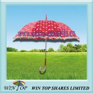Quality Hot Sale Auto Straight Printing Umbrella with Ruffle wholesale