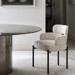 Economic Upholstery Dining Chair Half Arc Backrest Hotel Restaurant Chair
