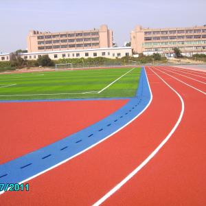 Quality 9mm Thick Red Eco Sports Flooring Rubber Running Track Impact Resistance wholesale