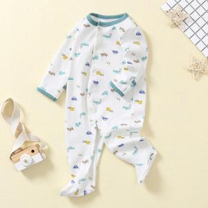 Quality In stock Fold Hand and Snap Feet Design 100% Cotton Baby Romper Jumpsuit Baby Onesie Pajama wholesale