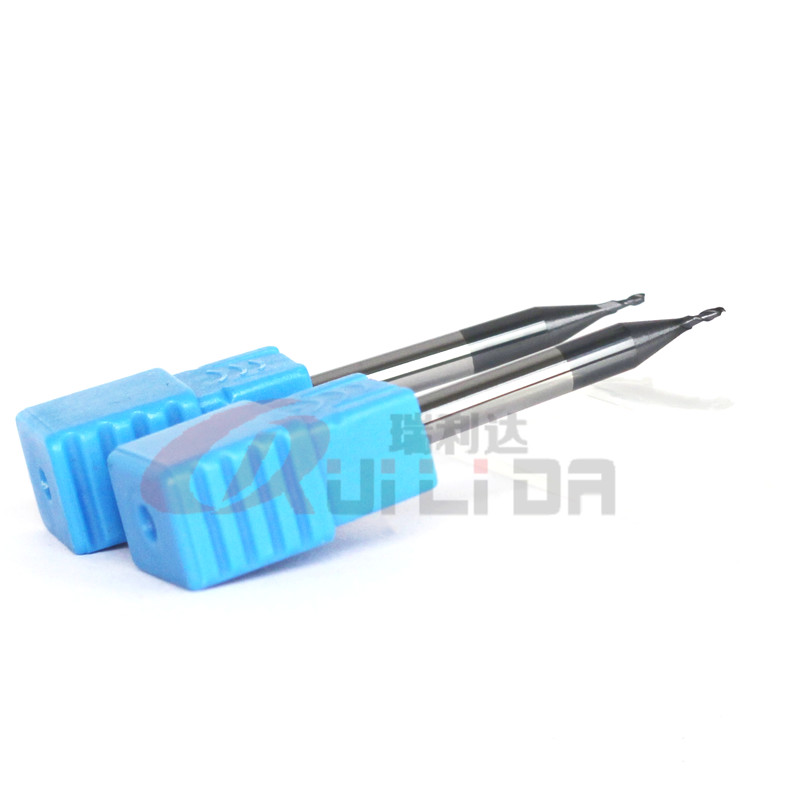 0.039" 1mm 2 Flute End Mill Steel Iron AlTiN Coating 35 Helix Angle HRC50