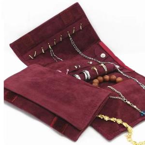 Quality Custom Size PU Travel Jewelry Organizer Roll 8.1''*0.8''*5.9'' wholesale