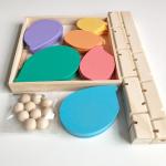 Montessori Baby Wooden Petal Tree Building Blocks Toy Children's Rainbow Ball