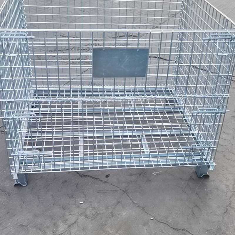 Space Saving Galvanized Foldable Metal Storage Cage 500KG-1000KG Load Capacity