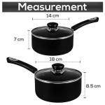 Good Quality Kitchen 4 PCS Black Cookware Pots Cooker Round Sauce Pan Circle
