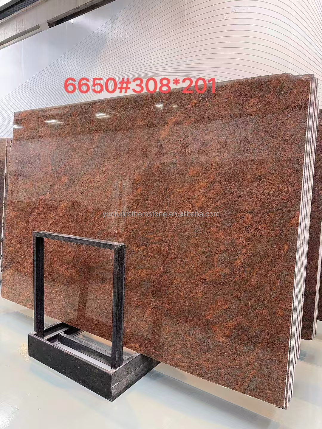 Modern Iron Baltic Red Granite Kitchen Countertop and Staircase Design in Multi Color Red