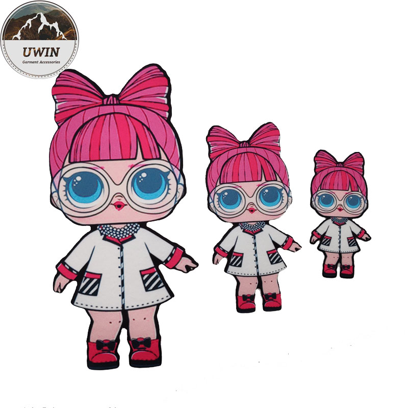 Various Design Doll Embroidered Badge Patch With Sequin / Weave Material