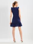 100% Cotton Women Blue Sleeveless Mini Dress