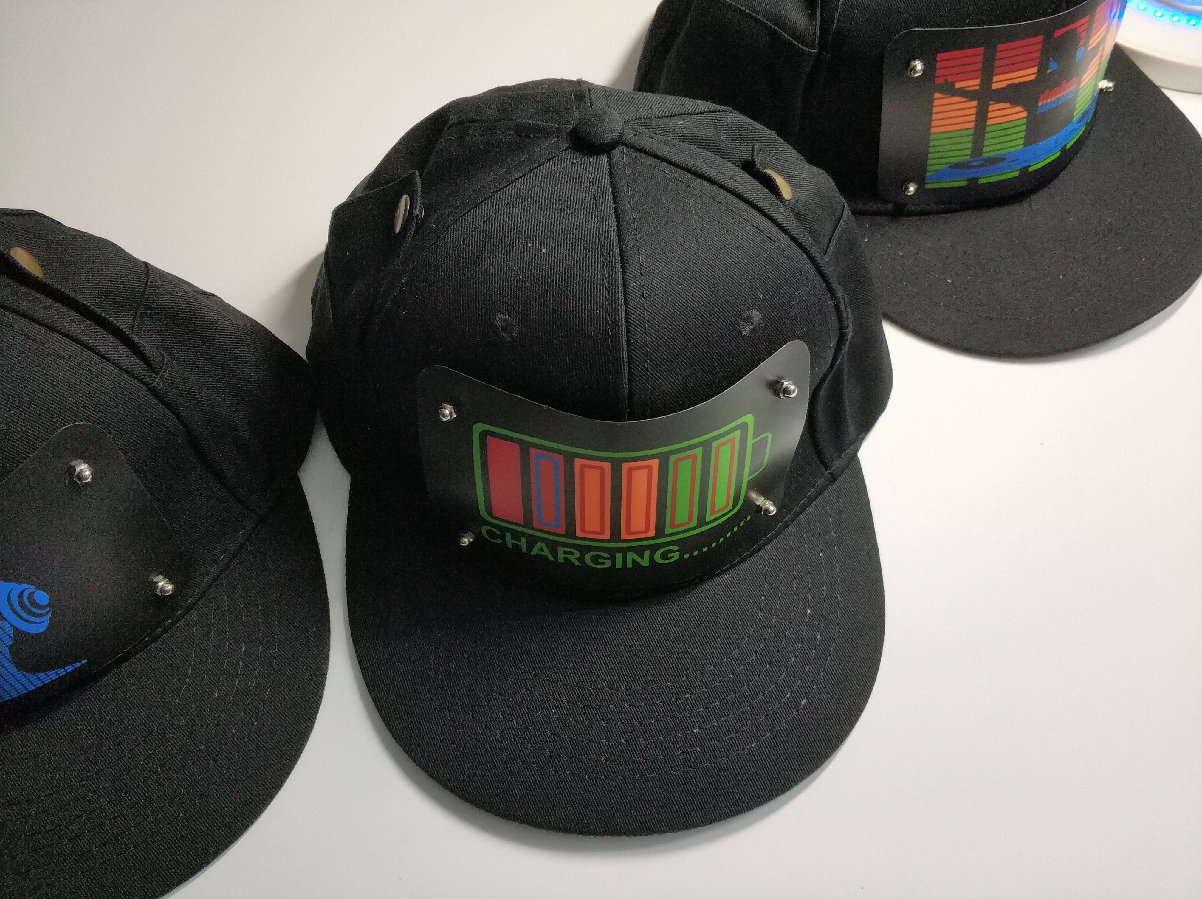 el flashing Cap with wireless inverter for party Custom Light Up EL Hat /Sound Activated led Cap cotton material
