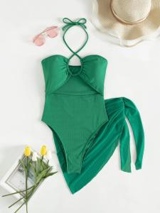 Quality Deep V 3 Piece Bathing Suit Set Backless Fashion Three Piece Beachwear Bikini Women'S Swimsuit wholesale