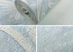 Soundproof Removable European Style Wallpaper , Blue 3d Silver Wallpaper