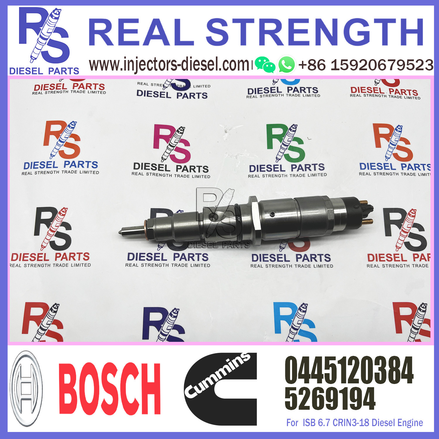 GAMEN Brand New Common Rail Injector Assembly 0445120267 5269194 89550E0072 0445120384 for Cummins Hino