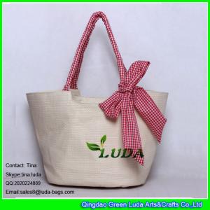 Quality LUDA 2014 hotsale rural cute bowknots straw beach bags wholesale