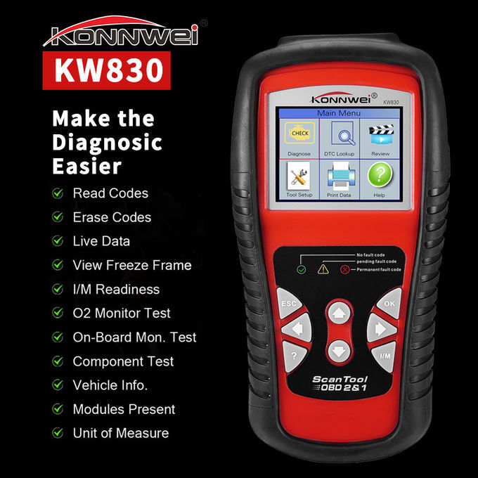 Real - Time Automotive OBD2 And Can Scanner Kw830  12 Months Warranty