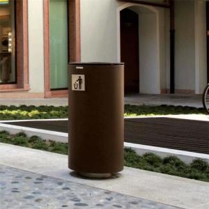 Quality Urban Public Weathering Steel Metal Trash Can wholesale