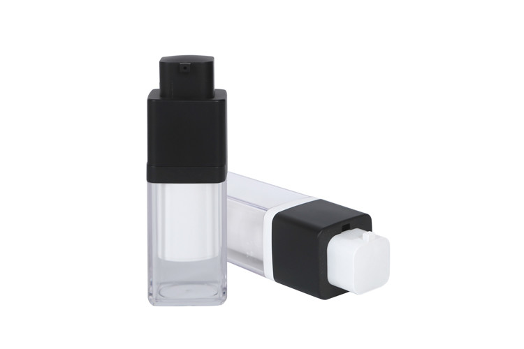 Double Layer Square Acrylic PP 15ml 30ml 50ml Airless Pump Packaging Cosmetic Bottle