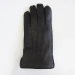 Winter Thicken Sheep Wool Lined Gloves Ladies Lined Leather Gloves Black Color