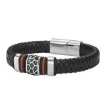 Fashion Jewelry Black Men Leather Bracelet With Magnetic Clasp Wholesale