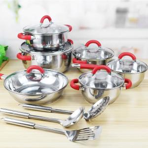 Quality Home Cooking Set 15pcs Cooking Pot Set 16cm Sauce Pot 18cm 20cm 24cm Cookware Set wholesale
