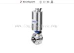 DN10 - DN300 Sanitary Welding Butterfly Valves With Pneumatic Actuator