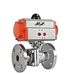 Stainless Steel Flange End Vacuum Ball Valve With Pneumatic Actuator DIN