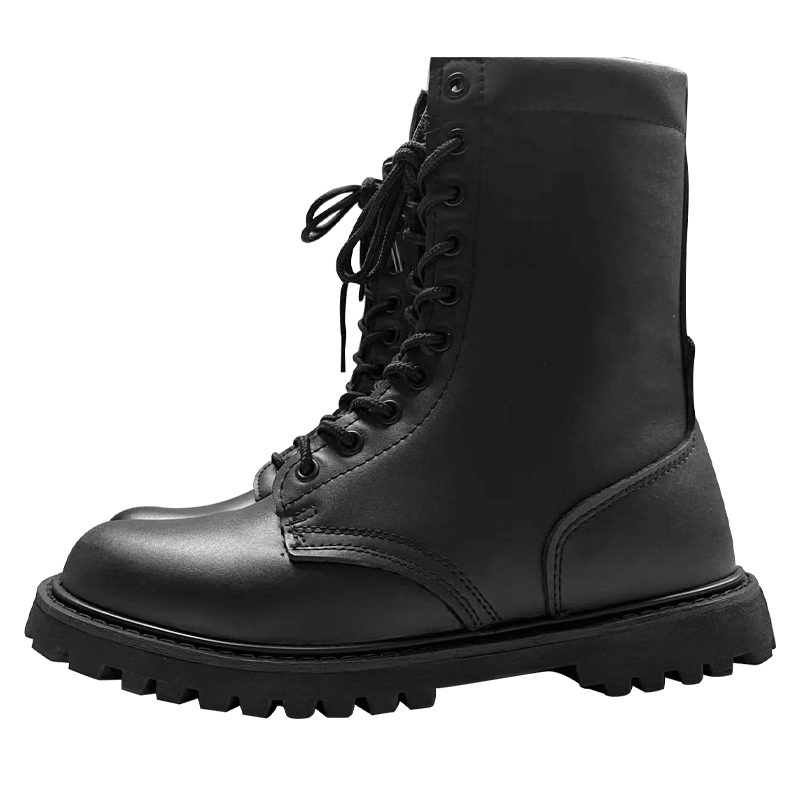 Long Cowhide Leather Protective Boots with Hard Toecap and Smashing Rubber Sole Warm-Keeping