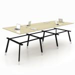 Office Furniture Melamine Board Conference Room Table Deep Oak + Light Oak Color