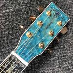 Custom Solid Spruce 41 Inch D Style Acoustic Guitar Abalone Ebony Fingerboard
