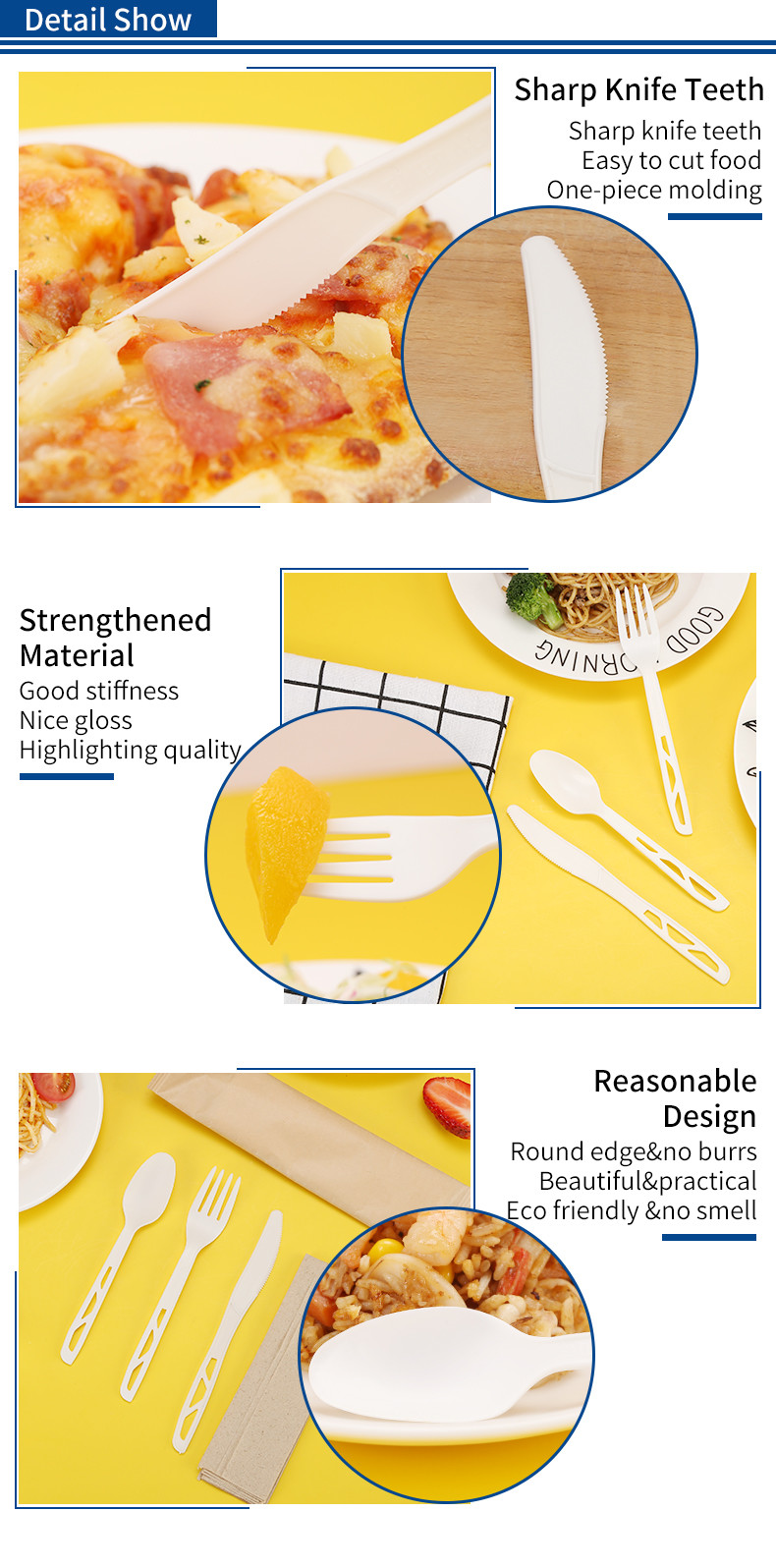 Food Grade Cornstarch CPLA Disposable Eating Utensils Biodegradable